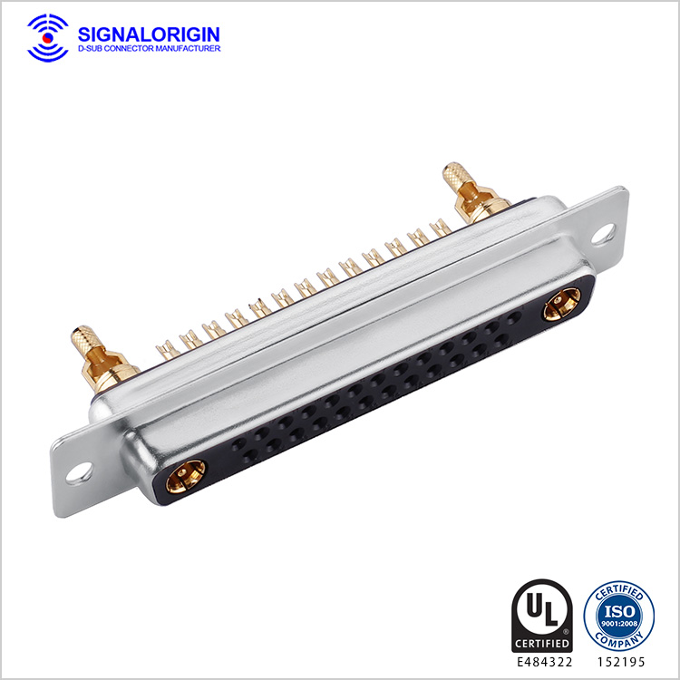27W2 D-sub coaxial connector female solder cup
