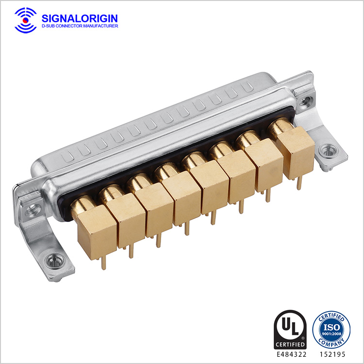 8W8 D-sub coaxial connector male right angle type