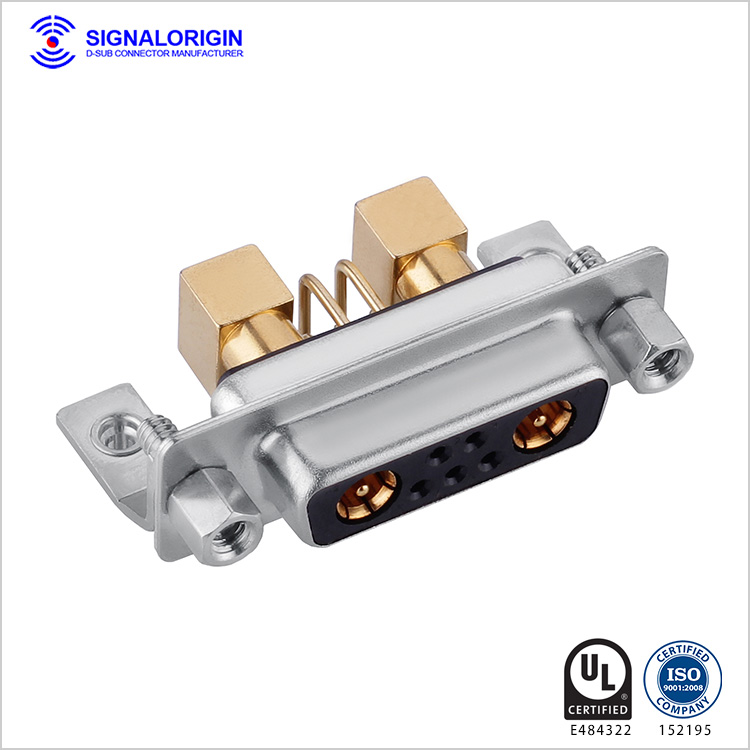 7W2 D-sub coaxial connector female pcb right angle