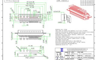 36W4 Mixed contact right angle D-sub connector