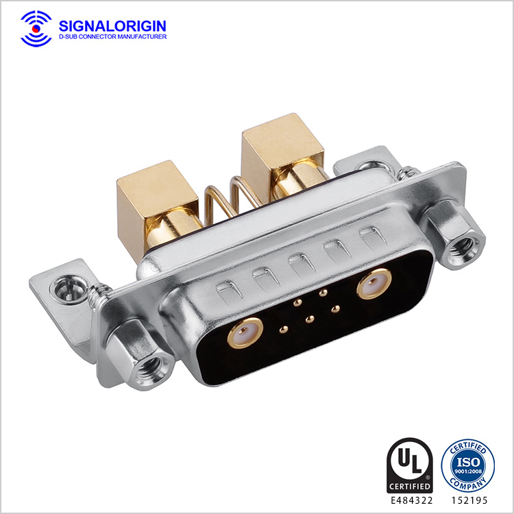 7W2 D-sub coaxial connector male PCB right angle