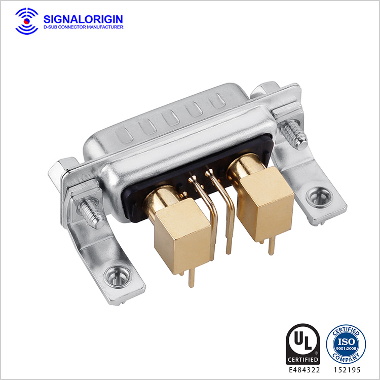 7W2 D-sub coaxial connector male PCB right angle