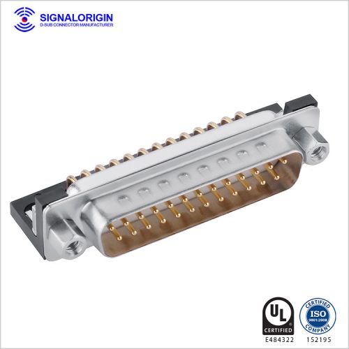 25 pin d-sub connector male PCB right angle type