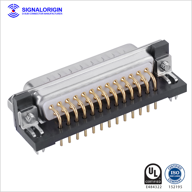 25 pin d-sub connector male PCB right angle type