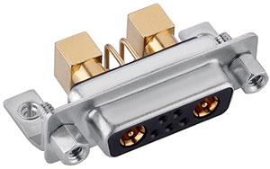 7W2 D-sub coaxial connector female pcb right angle