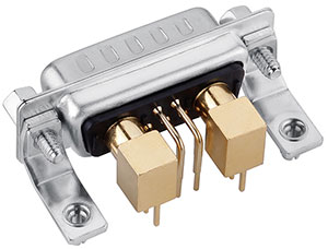 7W2 D-sub coaxial connector male PCB right angle