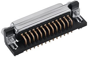 25 pin D-sub female PCB right angle connector