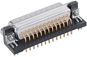 25 pin d-sub connector male PCB right angle type