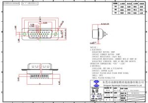 High density DB15 connector male solder cup