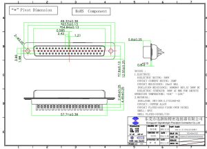 62 pin d connector socket solder cup type