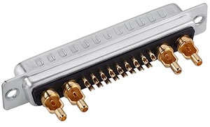 21W4 D-sub coaxial connector male straight