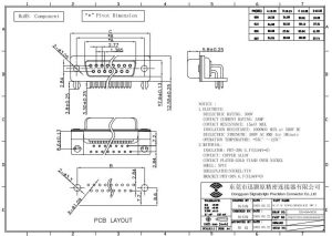 9 pin d-sub connector female pcb right angle