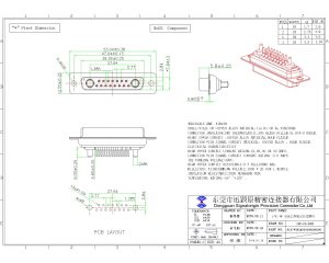 17W2 D-sub mix contact connector socket straight type