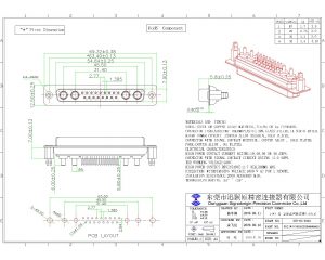 21W4 D-Sub female high current connector straight type
