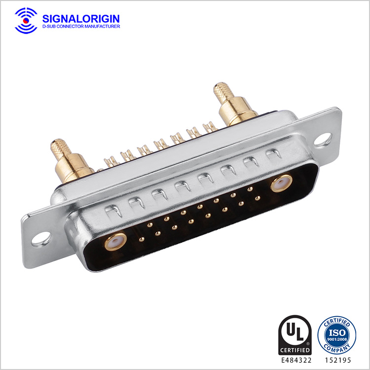 17W2 D-sub coaxial male connector solder cup