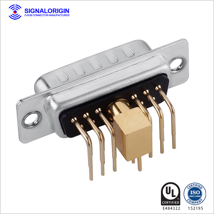 11W1 D-sub coaxial male connector right angle