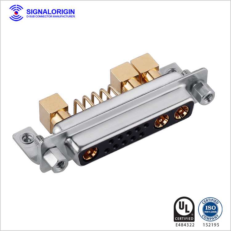 13W3 D-Sub coaxial female right angle connector