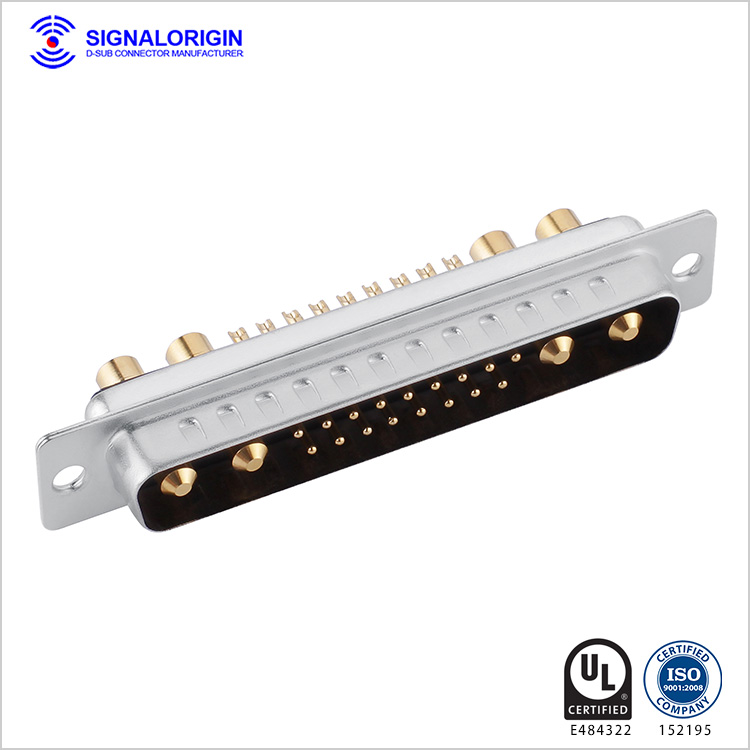 21W4 D-sub high current connector solder cup