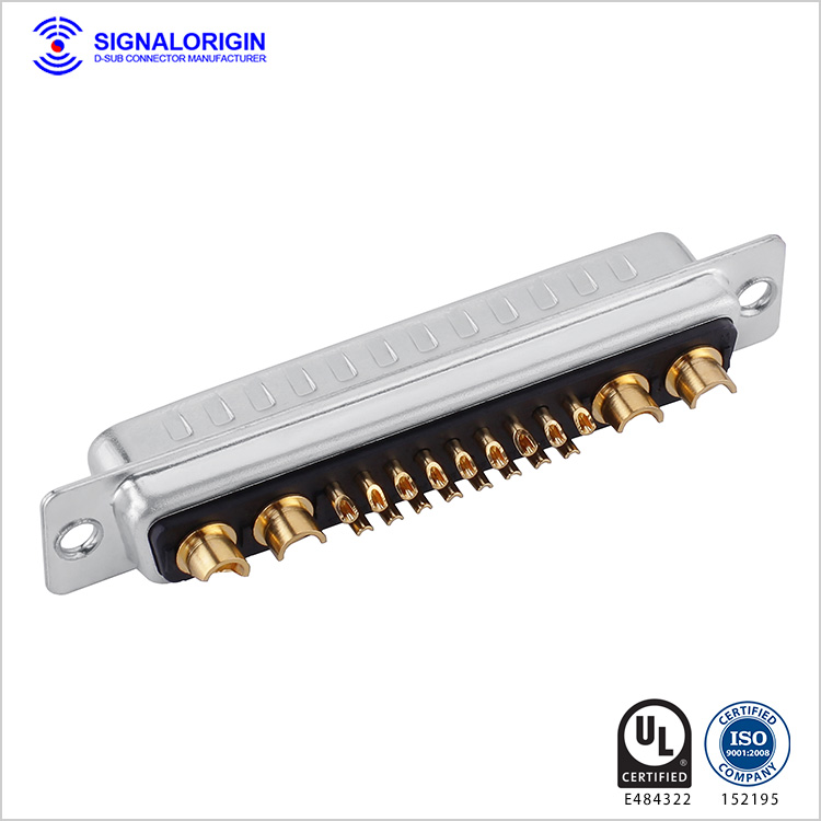 21W4 D-sub high current connector solder cup