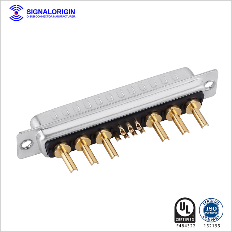 13W6 D-Sub high current long solder cup connector