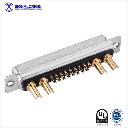 21W4 D-sub male connector high current solder cup