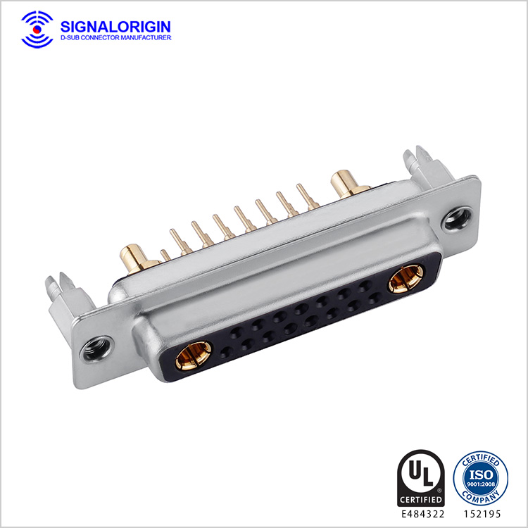 17W2 D-Sub female high current connector straight type
