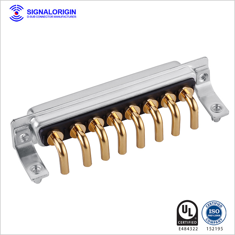 8W8 D-Sub high current female connector right angle type