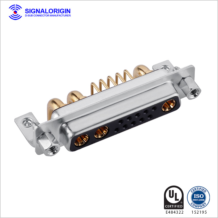 13W3 D-sub high current female connector right angle type