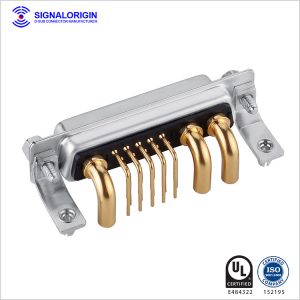 13W3 D-sub high current female connector right angle type