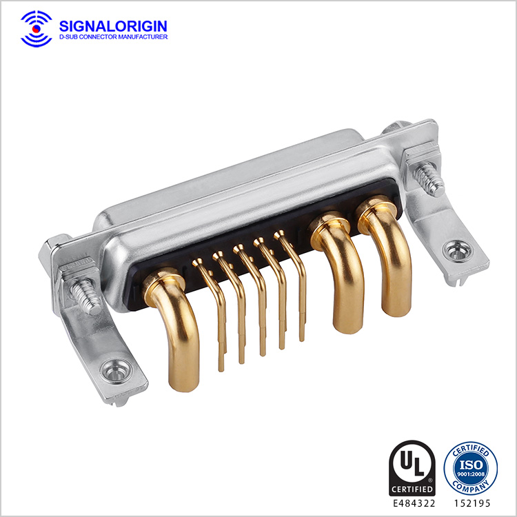 13W3 D-sub high current female connector right angle type