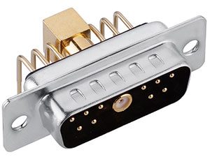 11W1 D-sub coaxial male connector right angle