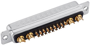 21W4 D-sub high current connector solder cup