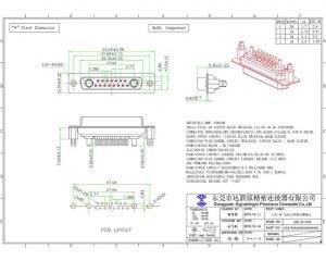 17W2 D-Sub female high current connector straight type