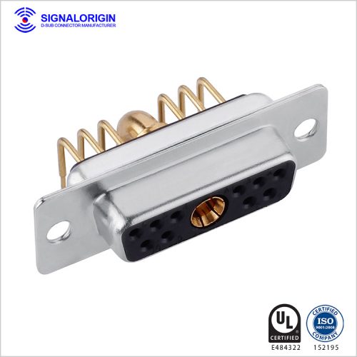 11W1 D-sub female right angle high current connector