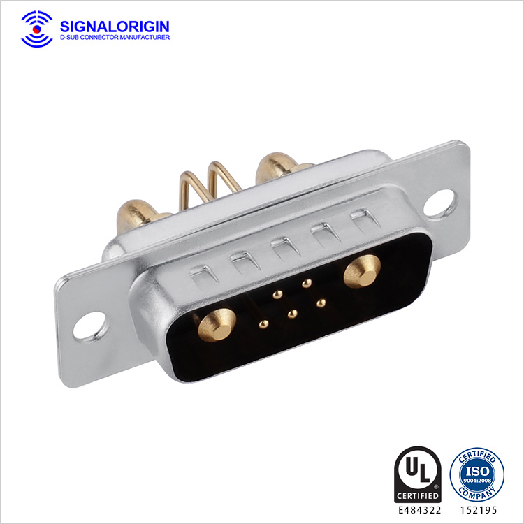 7W2 D-sub male right angle high current connector