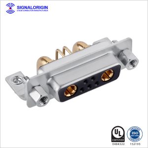 7W2 D-sub female right angle connector with screws