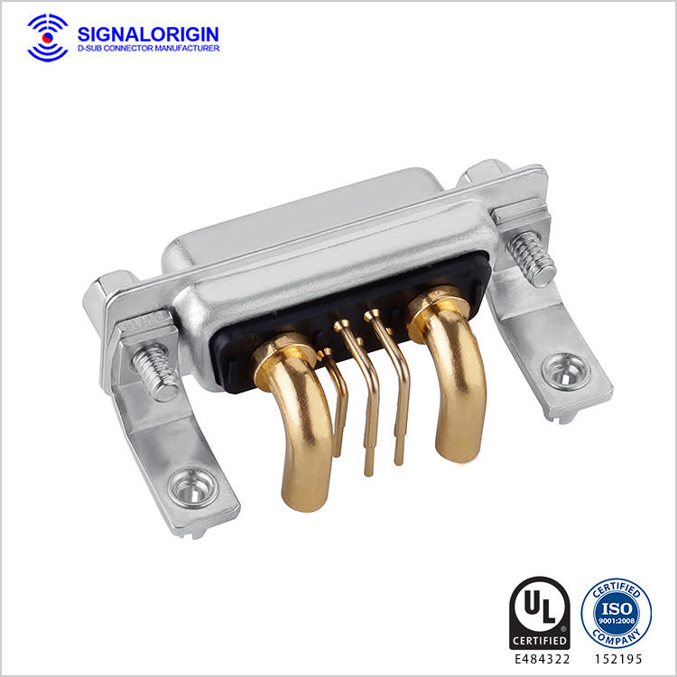 7W2 D-sub female right angle connector with screws