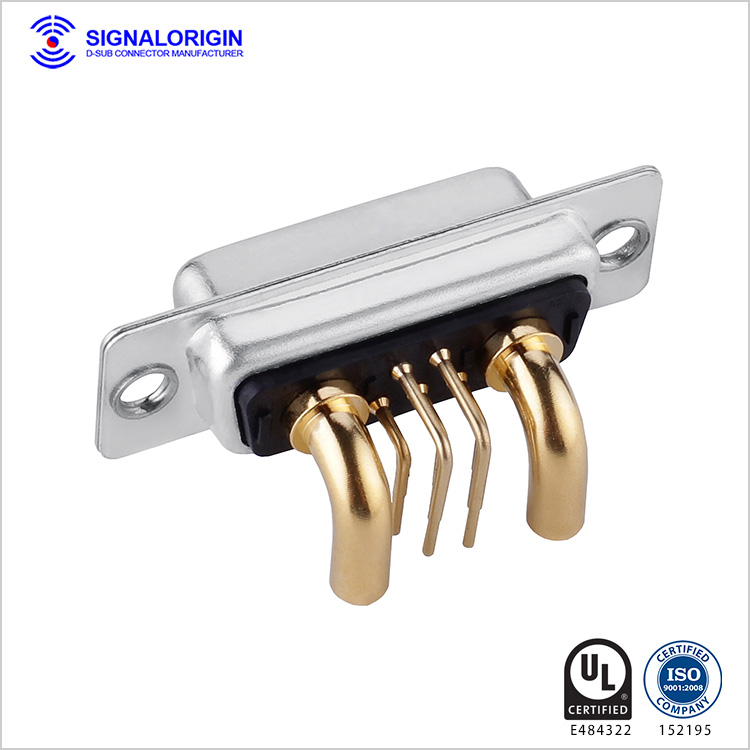 7W2 D-sub female right angle high current connector