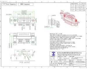 11W1 D-sub male right angle high current connector