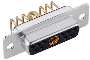 11W1 D-sub female right angle high current connector