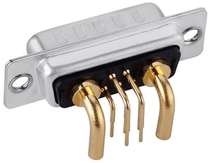 7W2 D-sub male right angle high current connector