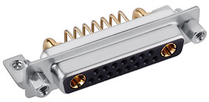 17W2 D-sub female right angle connector with screws